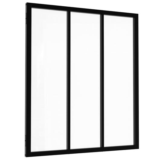 IDMarket - Techo de cristal de 3 hojas 93x108 cm en metal negro