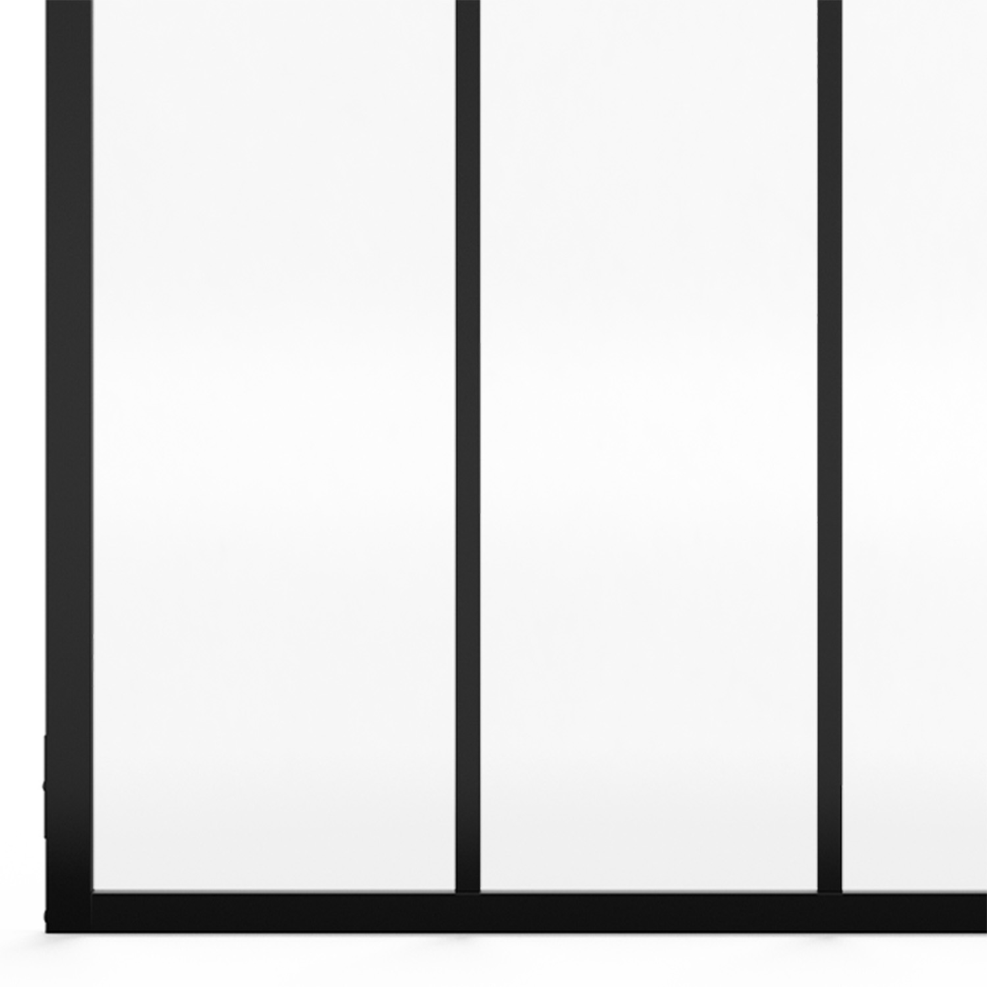 IDMarket - Techo de cristal de 3 hojas 93x108 cm en metal negro