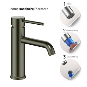 Miscelatore monocomando jazz per lavabo installazione rapida *** finitura- canna di fucile, confezione 1