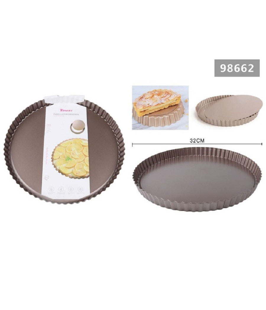 Teglia Da Forno Per Crostate Torte Dolci Stampo Con Base Removibile 32 Cm 98662         