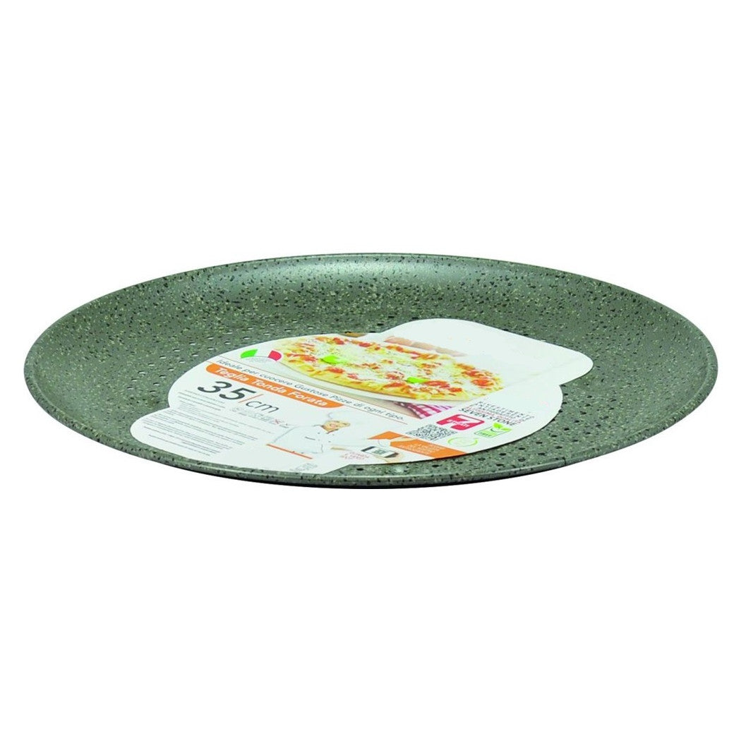 Trade Shop - Teglia Pizza Forata Ruoto In Alluminio Con Rivestimento Antiaderente In Varie Forme -