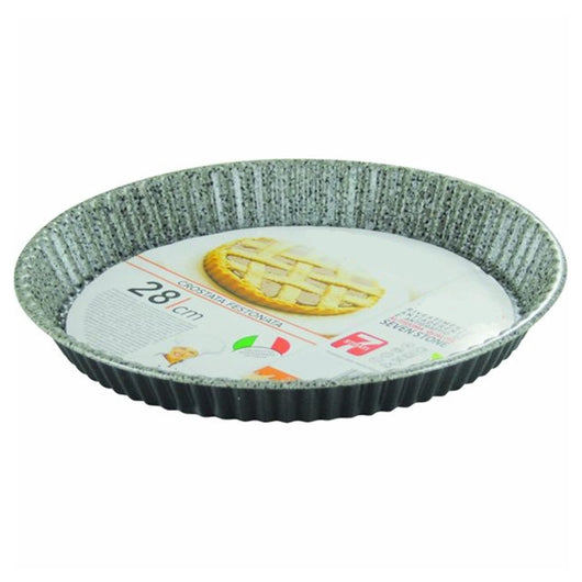 Trade Shop - Teglia Stampo Crostata Tonda Con Bordo Festonata ø28-32 Cm Antiaderente Antigraffio -