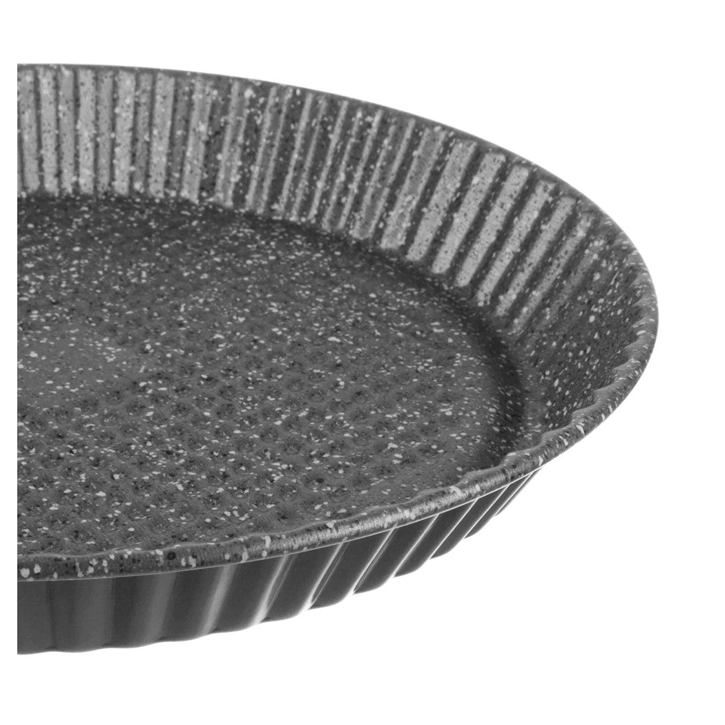 Trade Shop - Teglia Stampo Crostata Tonda Con Bordo Festonata ø28-32 Cm Antiaderente Antigraffio -    -diametro 28cm   -