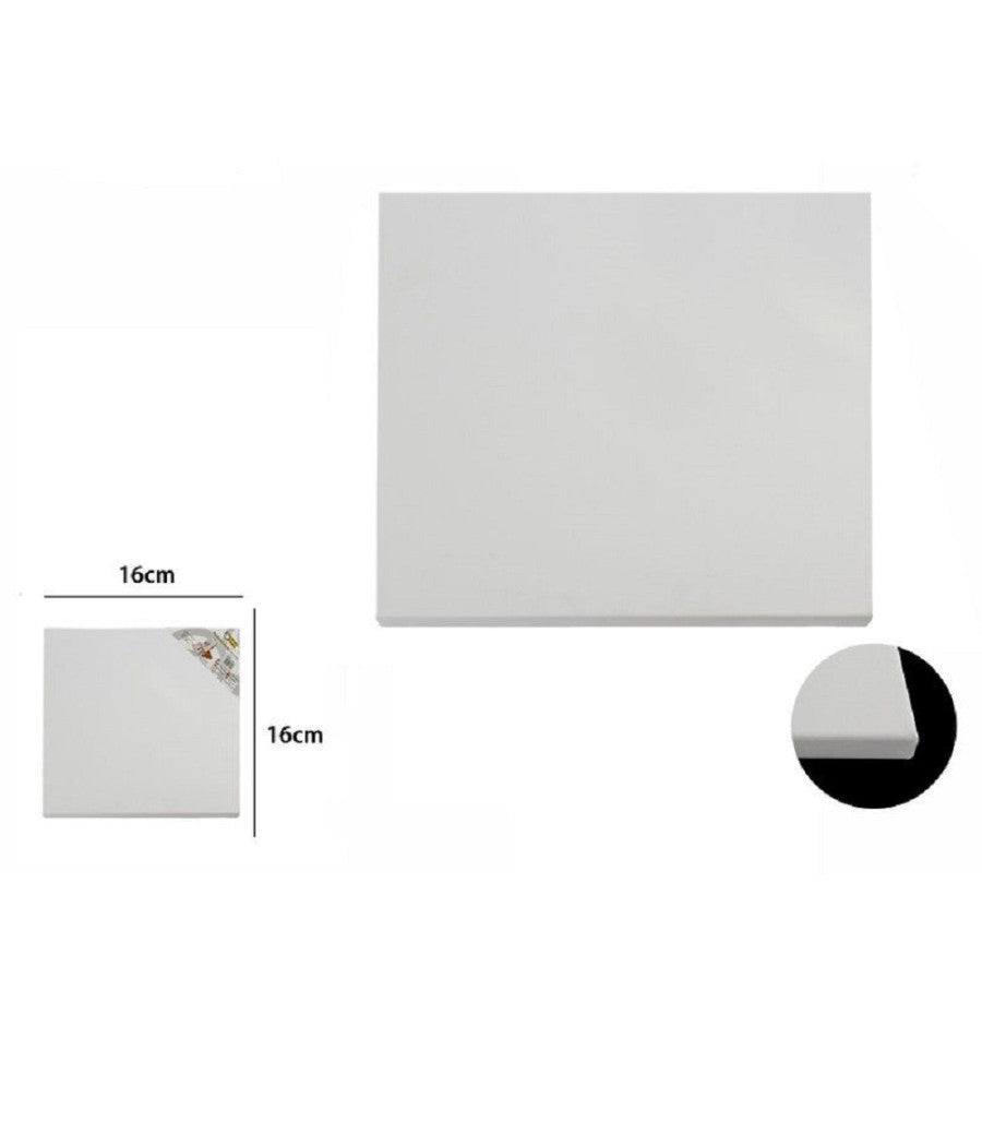 Tela Telaio Per Pittura Bianco 16x16x1.5cm Quadrato Universale Artisti 53411a         