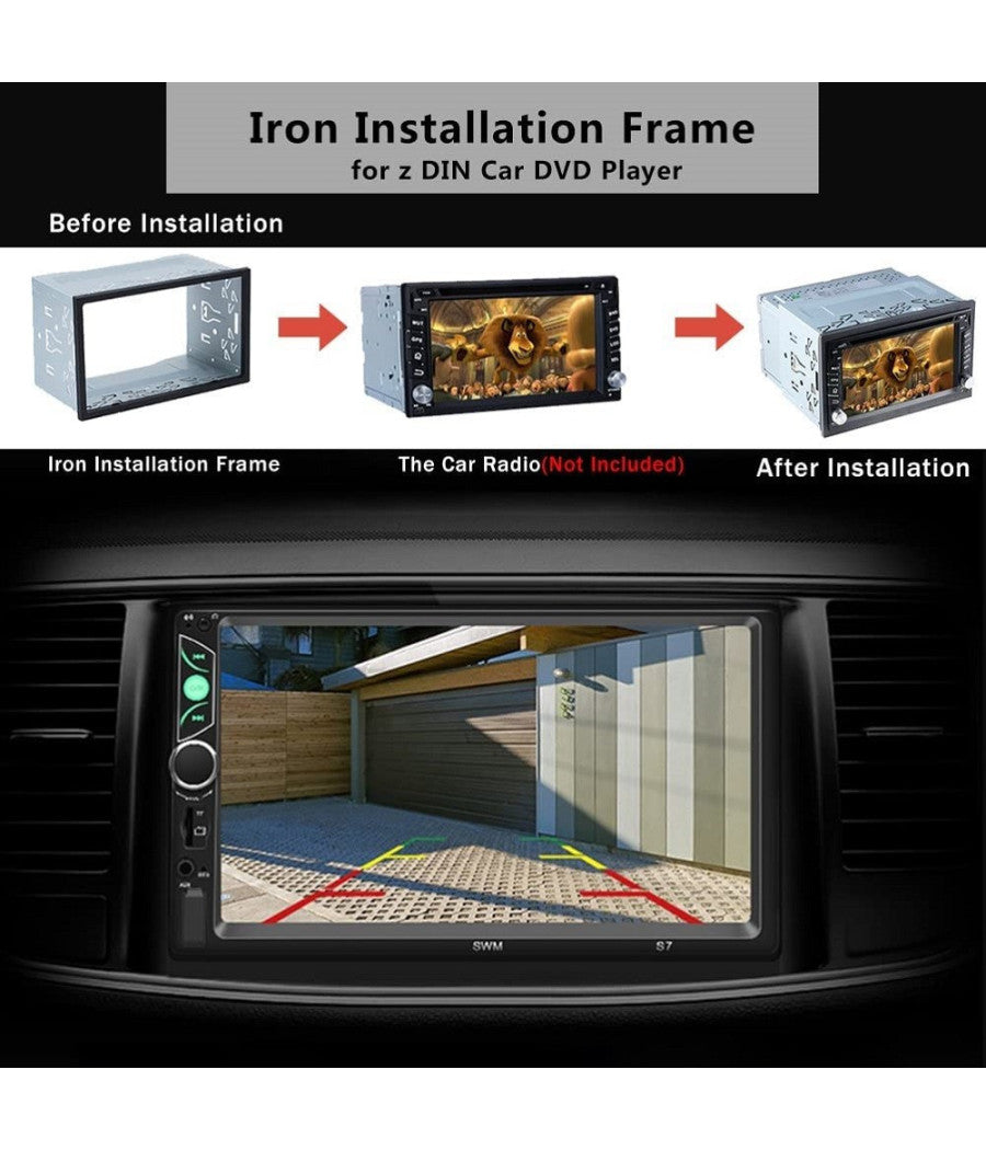 Telaio Montaggio Per Autoradio In Metallo Universale 2 Din Gps Lettore Dvd Auto         