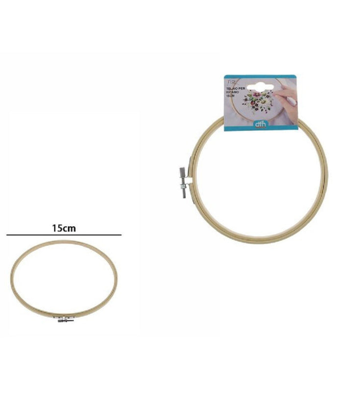 Telaio Per Ricamo In Legno Tondo Con Fibbia Metallo Accessori Cucito 15cm 53548a         