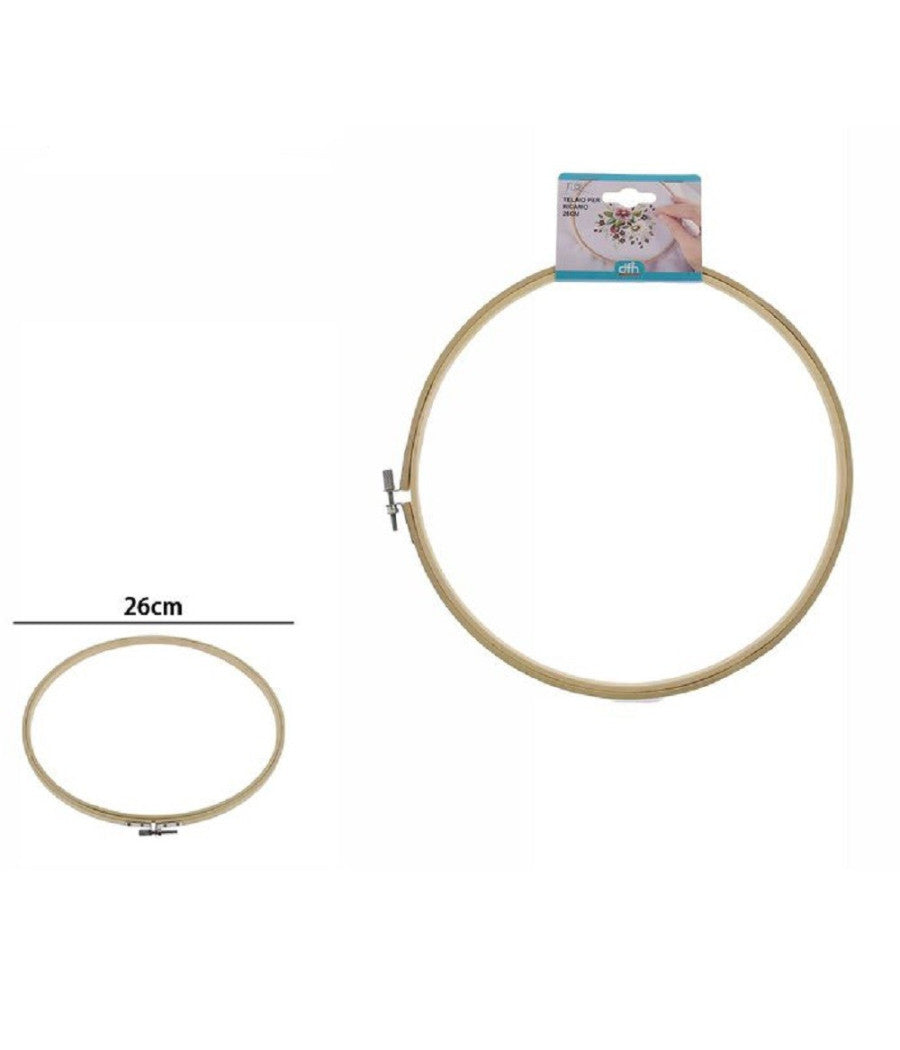 Telaio Per Ricamo In Legno Tondo Con Fibbia Metallo Accessori Cucito 26cm 53550a         