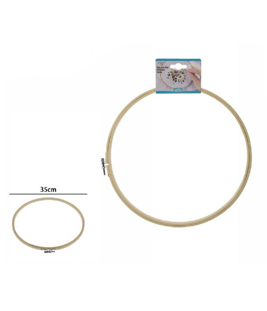 Telaio Per Ricamo In Legno Tondo Con Fibbia Metallo Accessori Cucito 35cm 53552a         