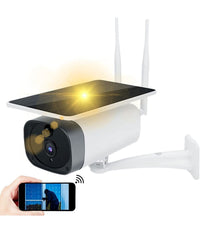 Telecamera 1080p Wifi Wireless Cctv Pannello Solare Visione Notturna Ir Allarme         