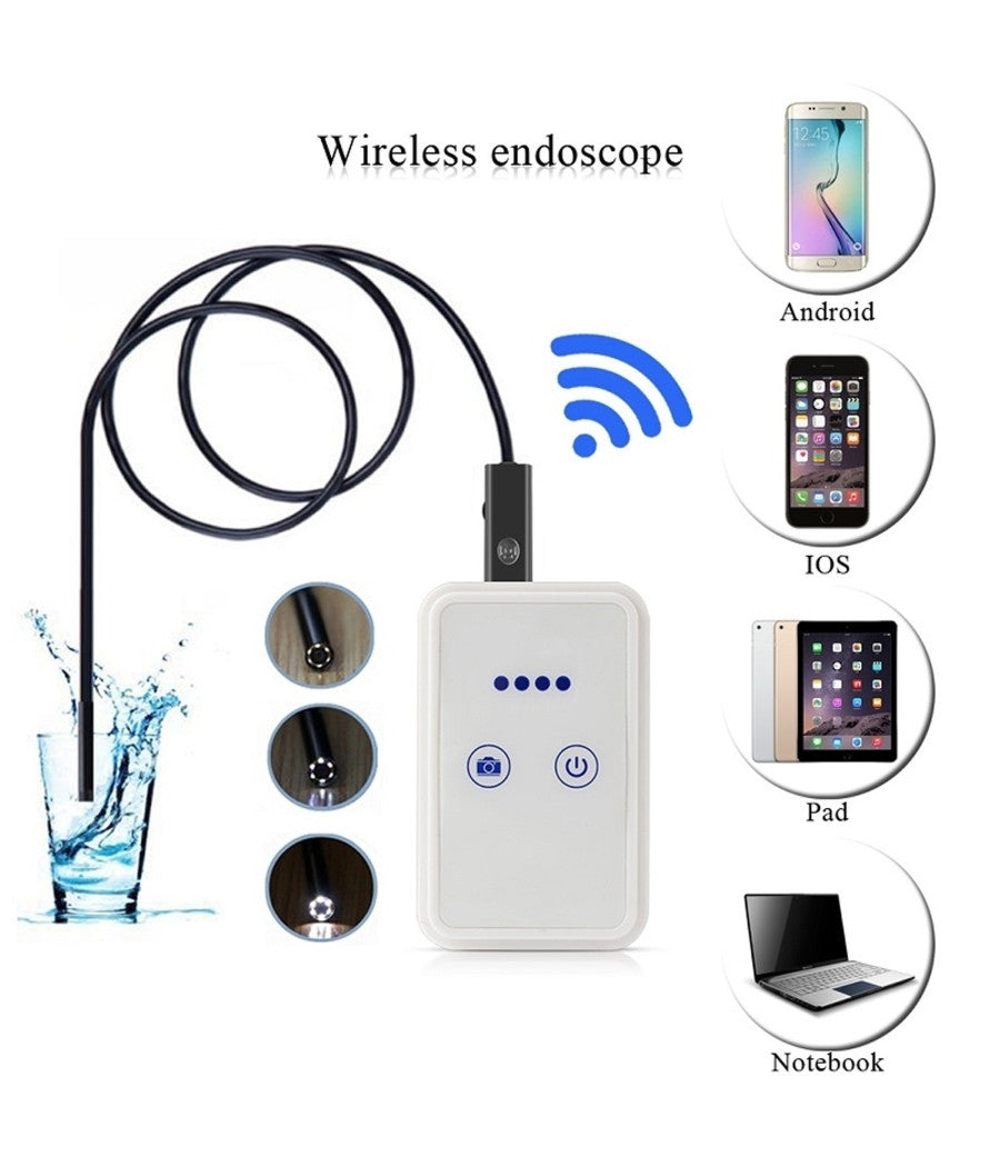 Telecamera 9mm 2mt Hd 720p 6 Led Wifi Endoscopica Waterproof Android Ios Windows         
