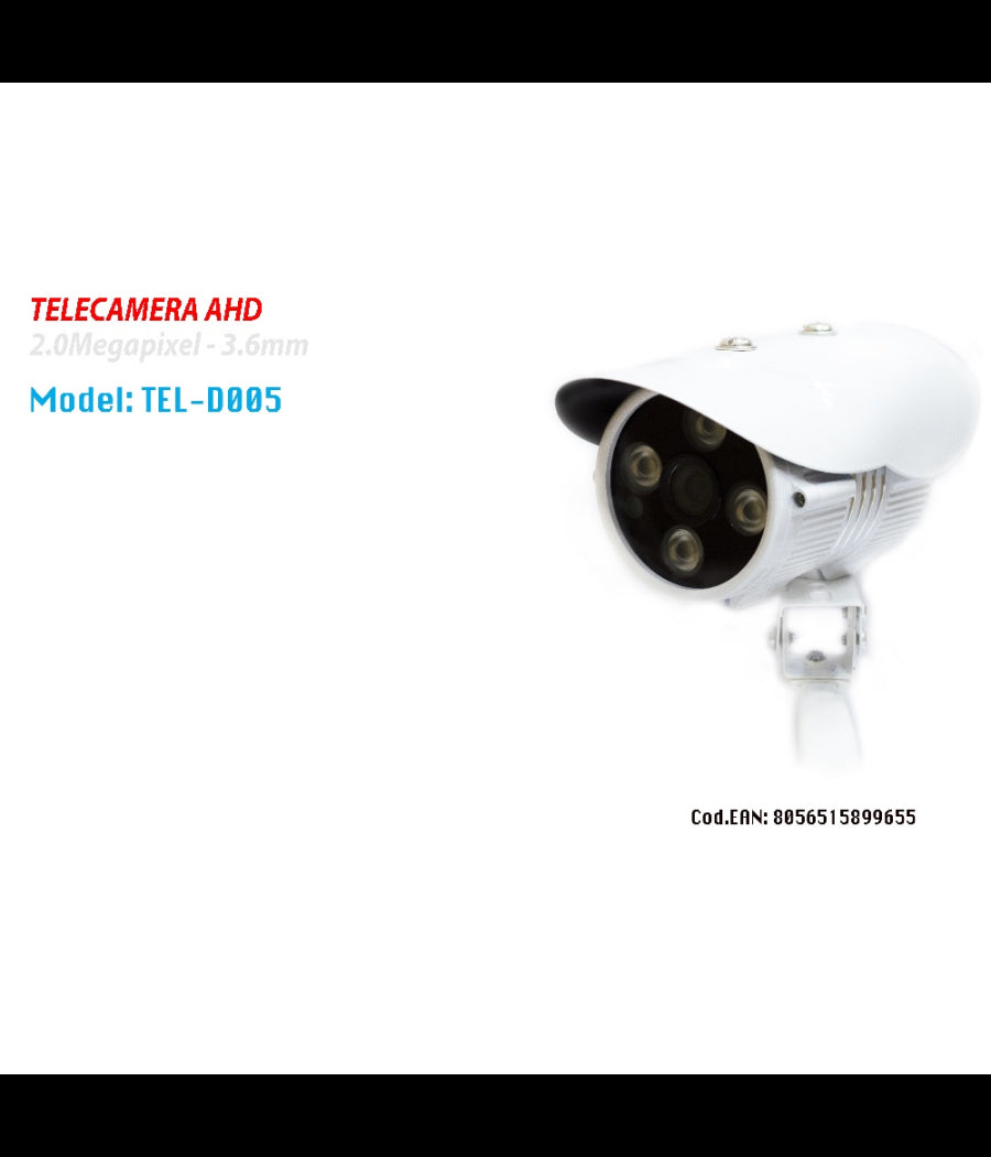 Telecamera Ahd/cvi/tvi/cubs 3.6mm Videosorveglianza Impermeabile Maxtech Tel-d005         