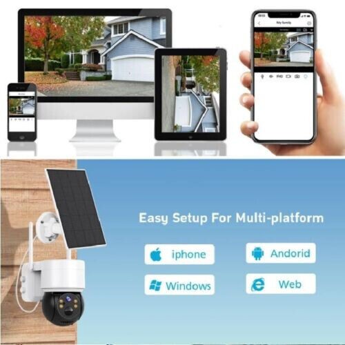 Telecamera con Batteria Solare Pannello separato 360 Esterno PTZ Wi-Fi Esterno Senza Fili - Tech-It