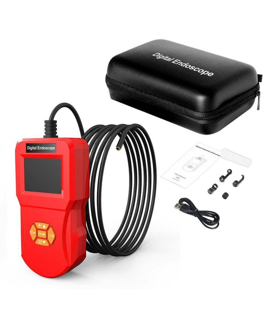 Telecamera Con Monitor Endoscopica 3mt 8mm Flessibile Lcd 2.4" Ip67         