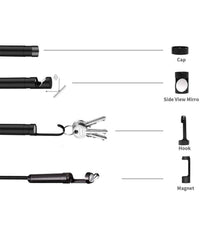 Telecamera Con Monitor Endoscopica 3mt 8mm Flessibile Lcd 2.4" Ip67         