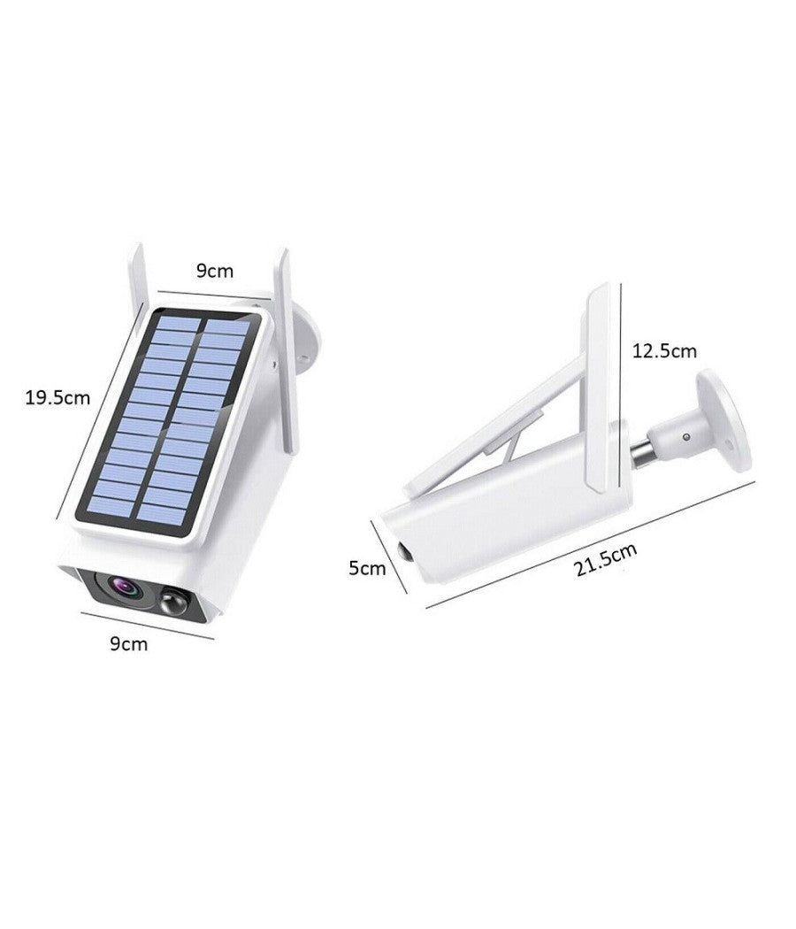 Telecamera Con Pannello Solare Wifi 2mpx Infrarossi Sd Sensore Movimento Abq-q1         