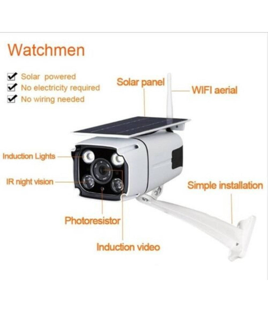 Telecamera Con Pannello Solare Wifi Da Esterno Ip67 2.0mp Sensore Pir 202 Had         