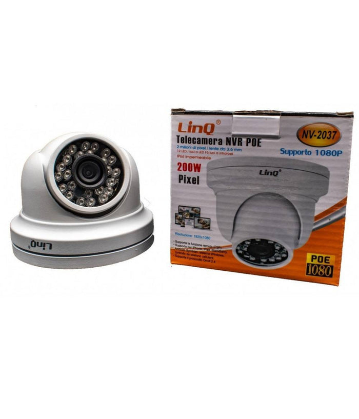 Telecamera Di Sicurezza Soffitto Poe 2mpx Ahd-2037 12led 24 Infrarossi 200w Ip66         