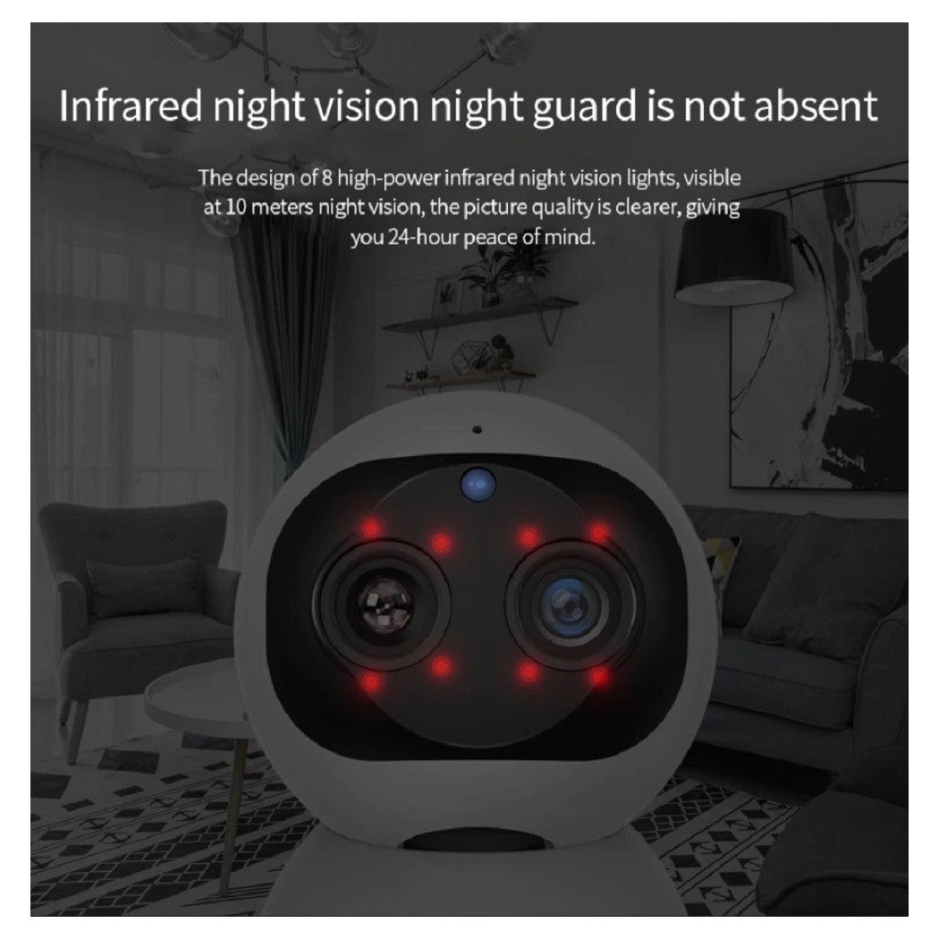 Trade Shop - Telecamera Di Sorveglianza Intelligente Ip Wifi 2k Hd 8 Led A Infrarossi Q-s2099 -