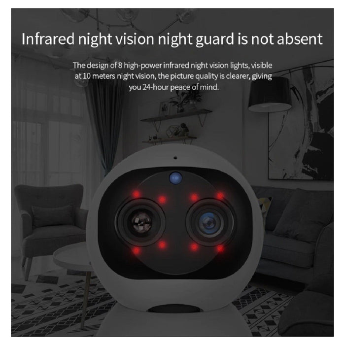 Trade Shop - Telecamera Di Sorveglianza Intelligente Ip Wifi 2k Hd 8 Led A Infrarossi Q-s2099 -