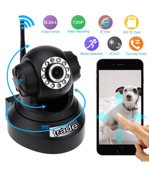 Telecamera Di Sorveglianza Ip Cam Hd 720p Wireless Led Ir Lan Motorizzata Wifi         