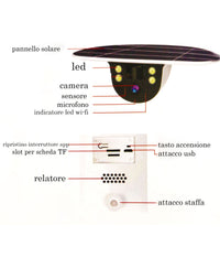Telecamera Di Sorveglianza Ip Wireless Per Esterni Ad Energia Solare Wifi Q-s705         