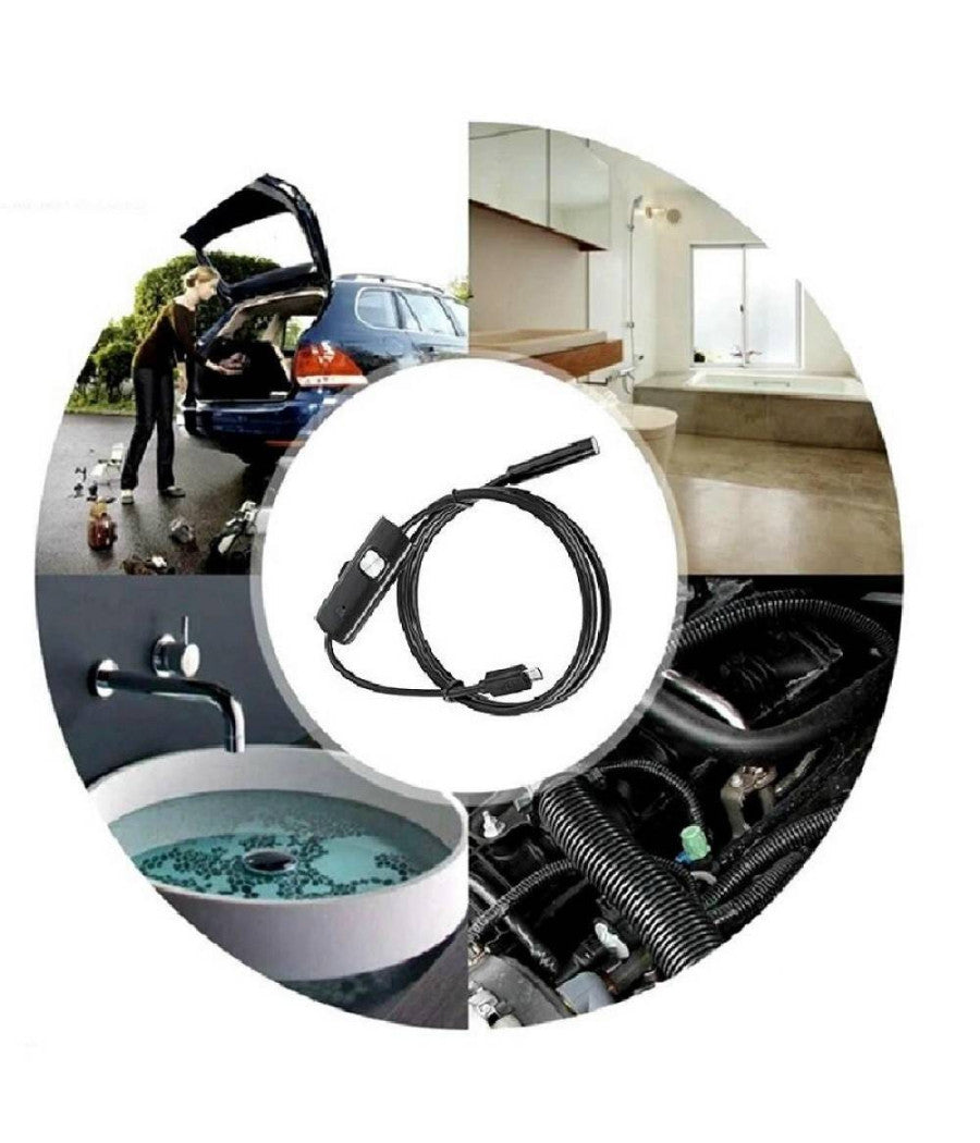 Telecamera Endoscopica 10 Mt Type-c Usb Mini Usb F Flessibile Impermeabile 6 Led         