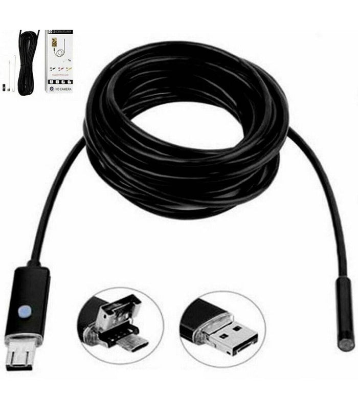 Telecamera Endoscopica 1.5 Metri Tubo Flessibile Usb 6led Impermeabile Ispezione         