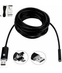 Telecamera Endoscopica 2 Metri Tubo Flessibile Usb 6 Led Impermeabile Ispezione         