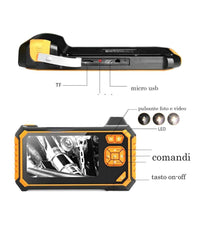 Telecamera Endoscopica 5 Mt Monitor Sonda 4.3 Pollici Videocamera Impermeabile         