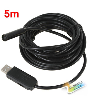 Telecamera Endoscopica Usb Flessibile Telecamera Foto Ispezione 4 Led 5 Mt Sonda         