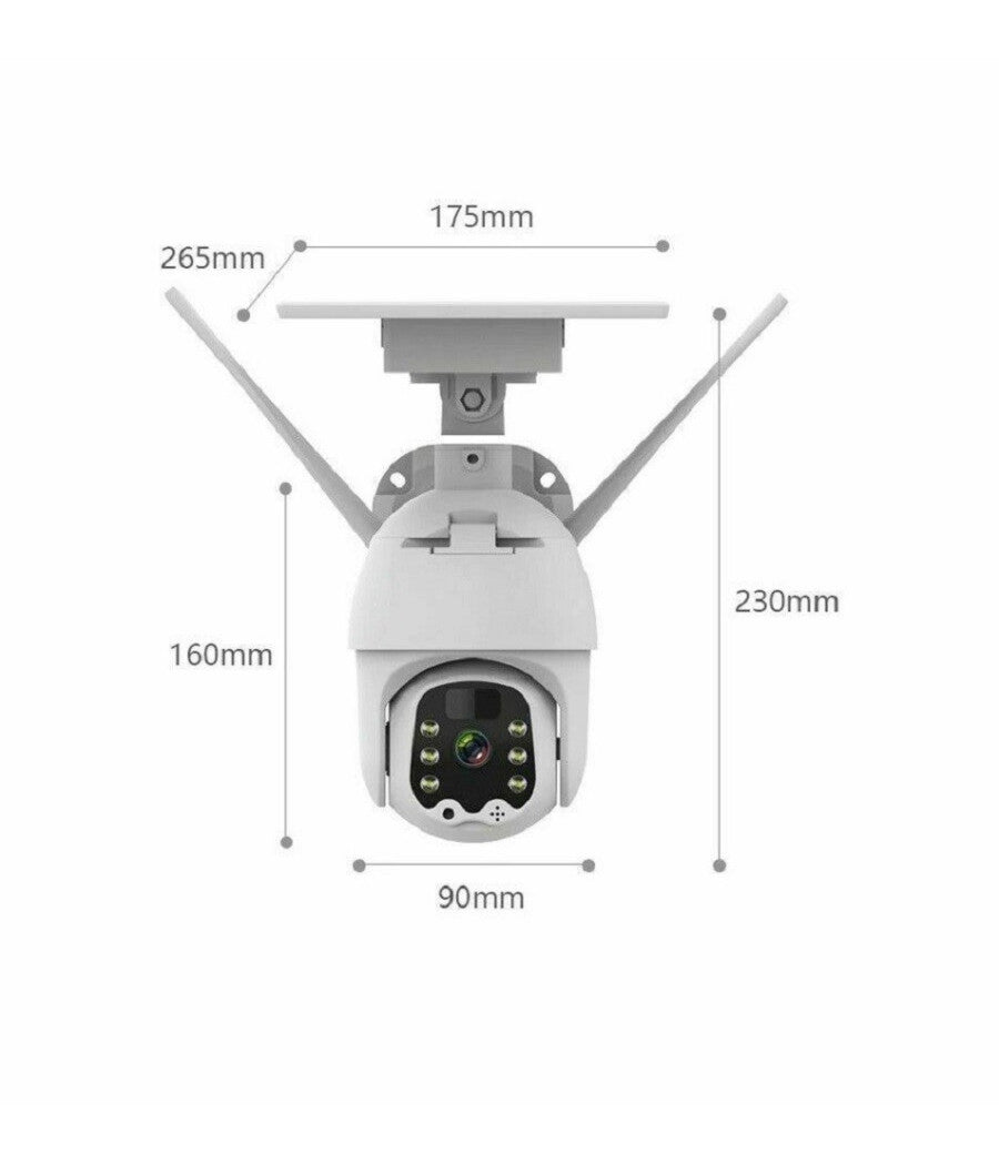 Telecamera Esterna Full Hd 1080p 5.0mp Ptz Wireless Con Pannello Solare Wifi         
