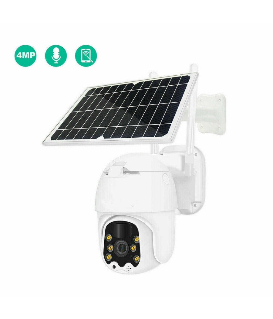 Telecamera Esterna Full Hd 1080p 5.0mp Ptz Wireless Con Pannello Solare Wifi         