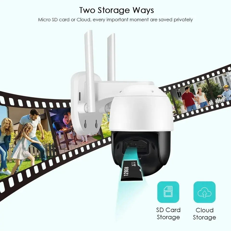 Telecamera Esterna Full HD 3 MPX PTZ Wireless con Pannello Solare Wifi App iCSee - ZENCOCCO