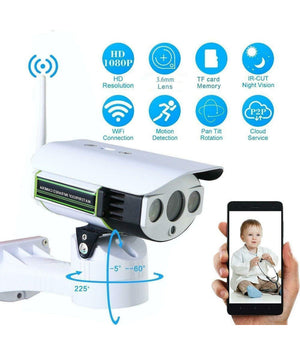 Telecamera Esterna Ip Camera Hd 1080p Wireless Led Ir Lan Motorizzata Wifi Rete         