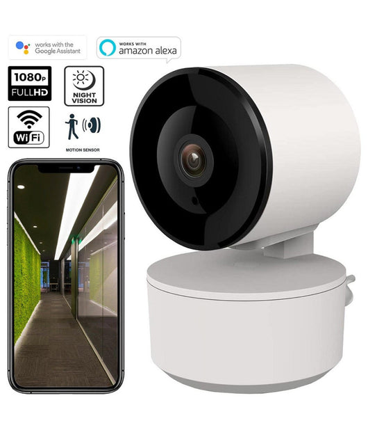 Telecamera Fhd 1080p Wifi Smart Motorizzata 3.6mm Sensore Movimento Alexa Google         