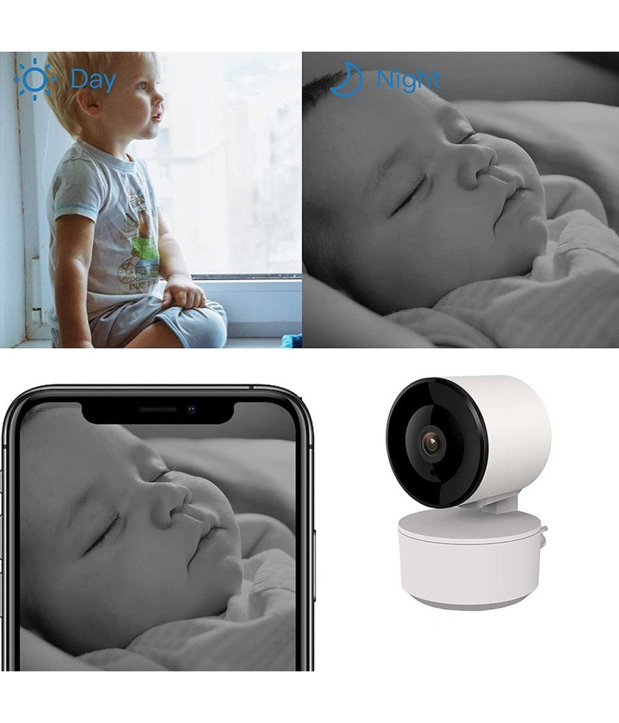 Telecamera Fhd 1080p Wifi Smart Motorizzata 3.6mm Sensore Movimento Alexa Google         