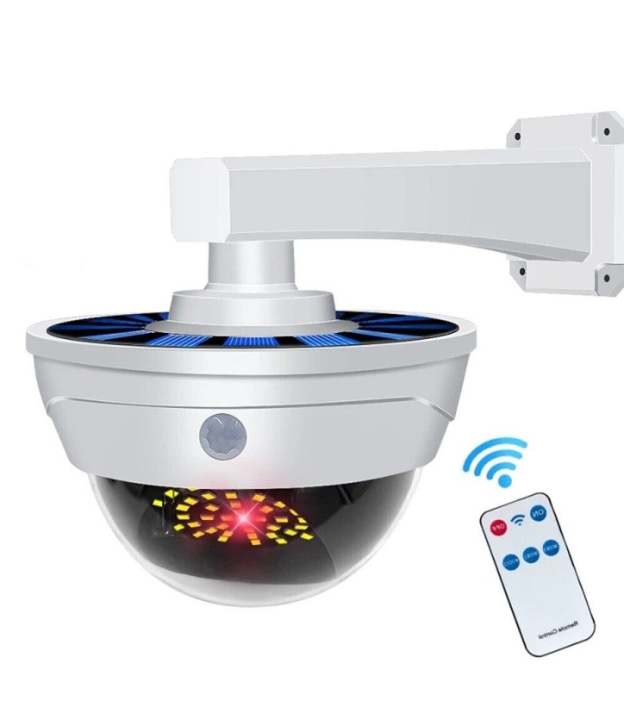 Telecamera Finta Con Pannello Solare Con Sensore Di Movimento 44led Faretto Luce         