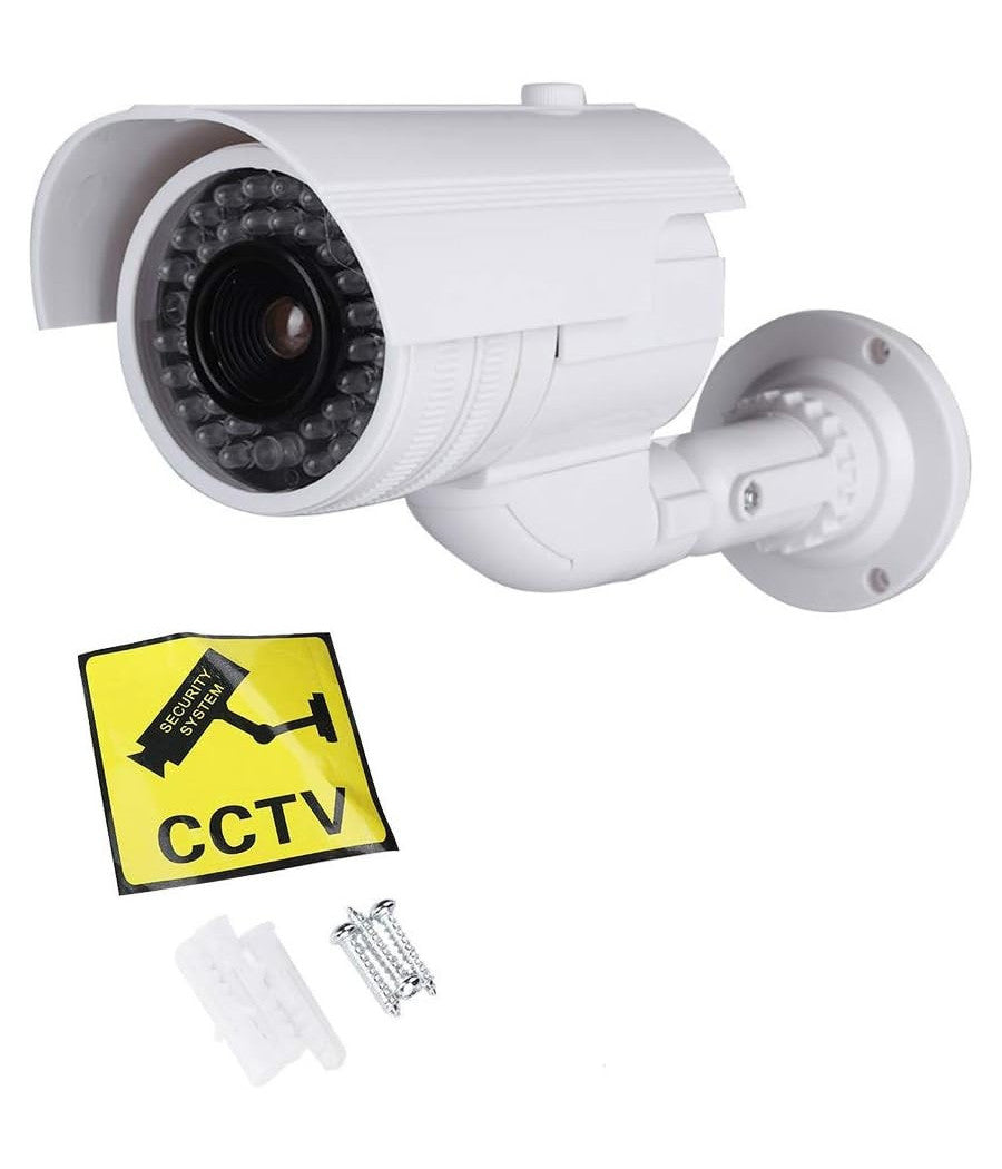 Telecamera Finta Dummy Con Led Ir Lampeggiante Camera Videosorveglianza Staffa         