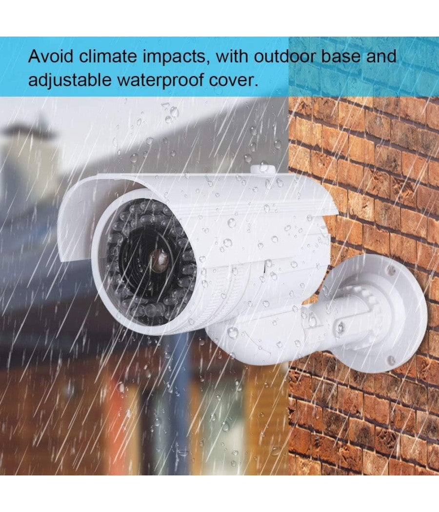 Telecamera Finta Dummy Con Led Ir Lampeggiante Camera Videosorveglianza Staffa         