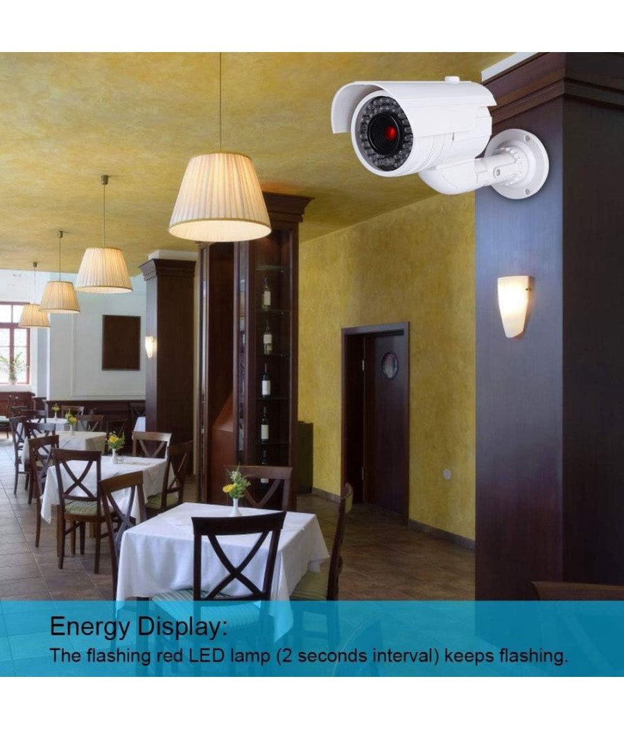 Telecamera Finta Dummy Con Led Ir Lampeggiante Camera Videosorveglianza Staffa         