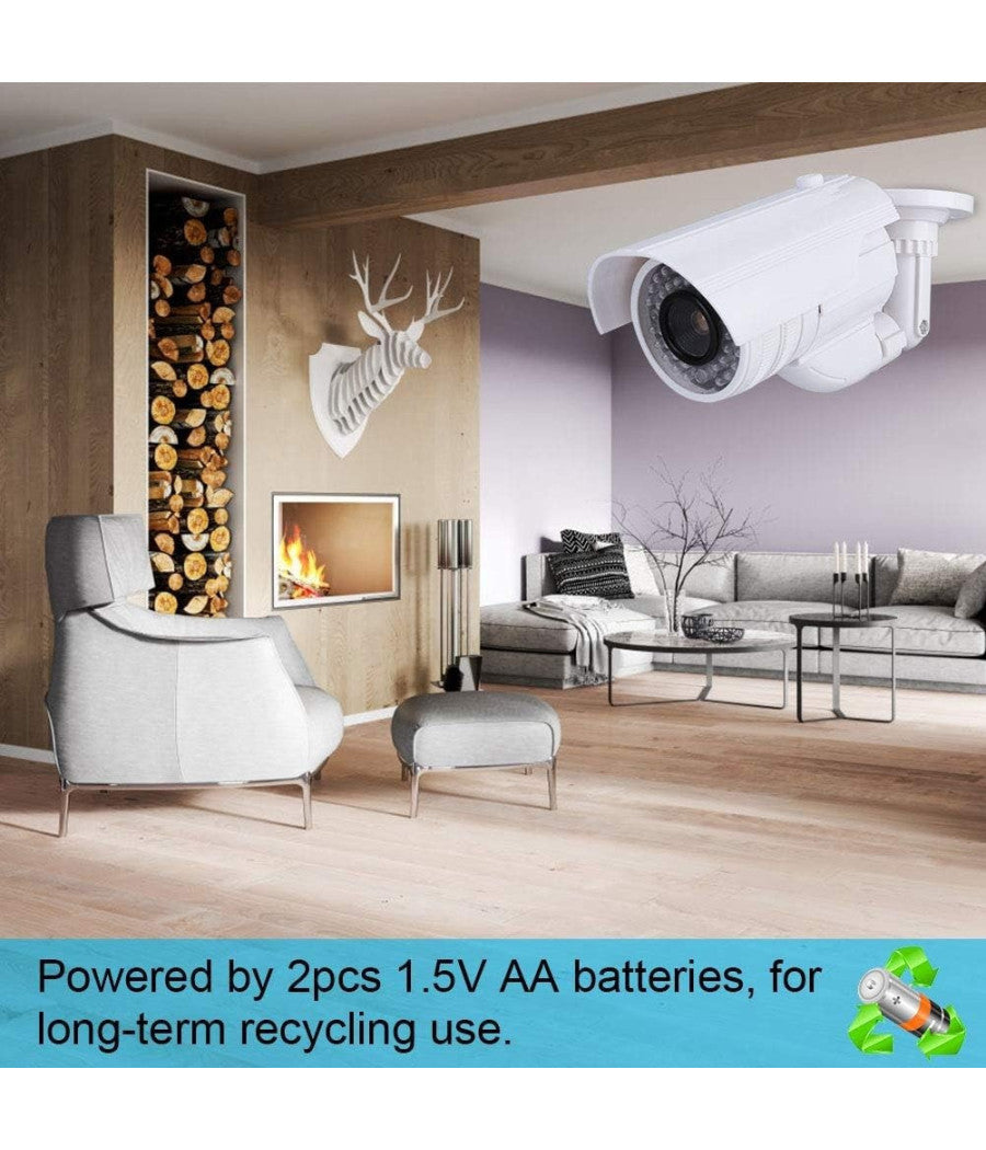 Telecamera Finta Dummy Con Led Ir Lampeggiante Camera Videosorveglianza Staffa         