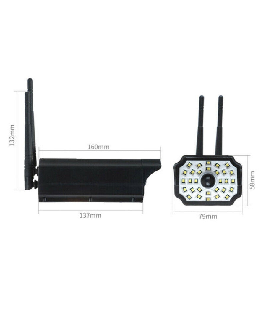 Telecamera Finta Pannello Solare Con Sensore Di Movimento 30 Led Faretto 17549-3         