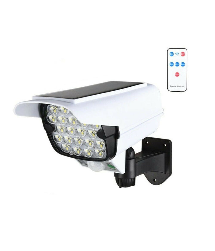 Telecamera Finta Pannello Solare Con Sensore Di Movimento 66 Led Faretto Ta113         