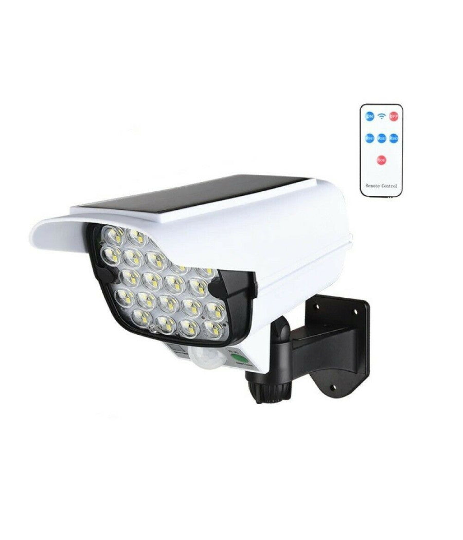 Telecamera Finta Pannello Solare Con Sensore Di Movimento 66 Led Faretto Ta113         