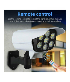 Telecamera Finta Pannello Solare Con Sensore Di Movimento 77 Led Faretto Luce         