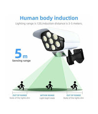Telecamera Finta Pannello Solare Con Sensore Di Movimento 77 Led Faretto Luce         