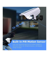 Telecamera Finta Pannello Solare Con Sensore Di Movimento 77 Led Faretto Luce         