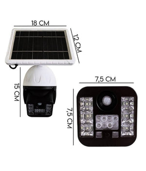 Telecamera Finta Sicurezza Luce Lampada Solare Con Sensore Di Movimento 60 W Led         