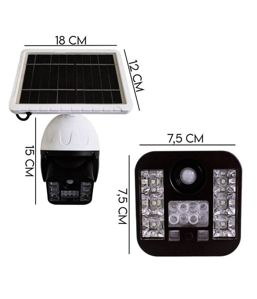 Telecamera Finta Sicurezza Luce Lampada Solare Con Sensore Di Movimento 60 W Led         