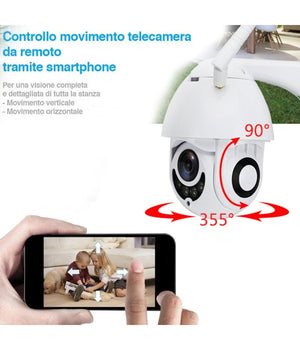Telecamera Ip Camera Full Hd 1080p Wireless Motorizzata Wifi Internet Da Esterno         